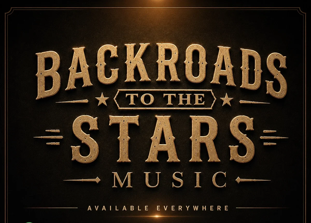 Backroads to the Stars Music logo with the full Available Everywhere line